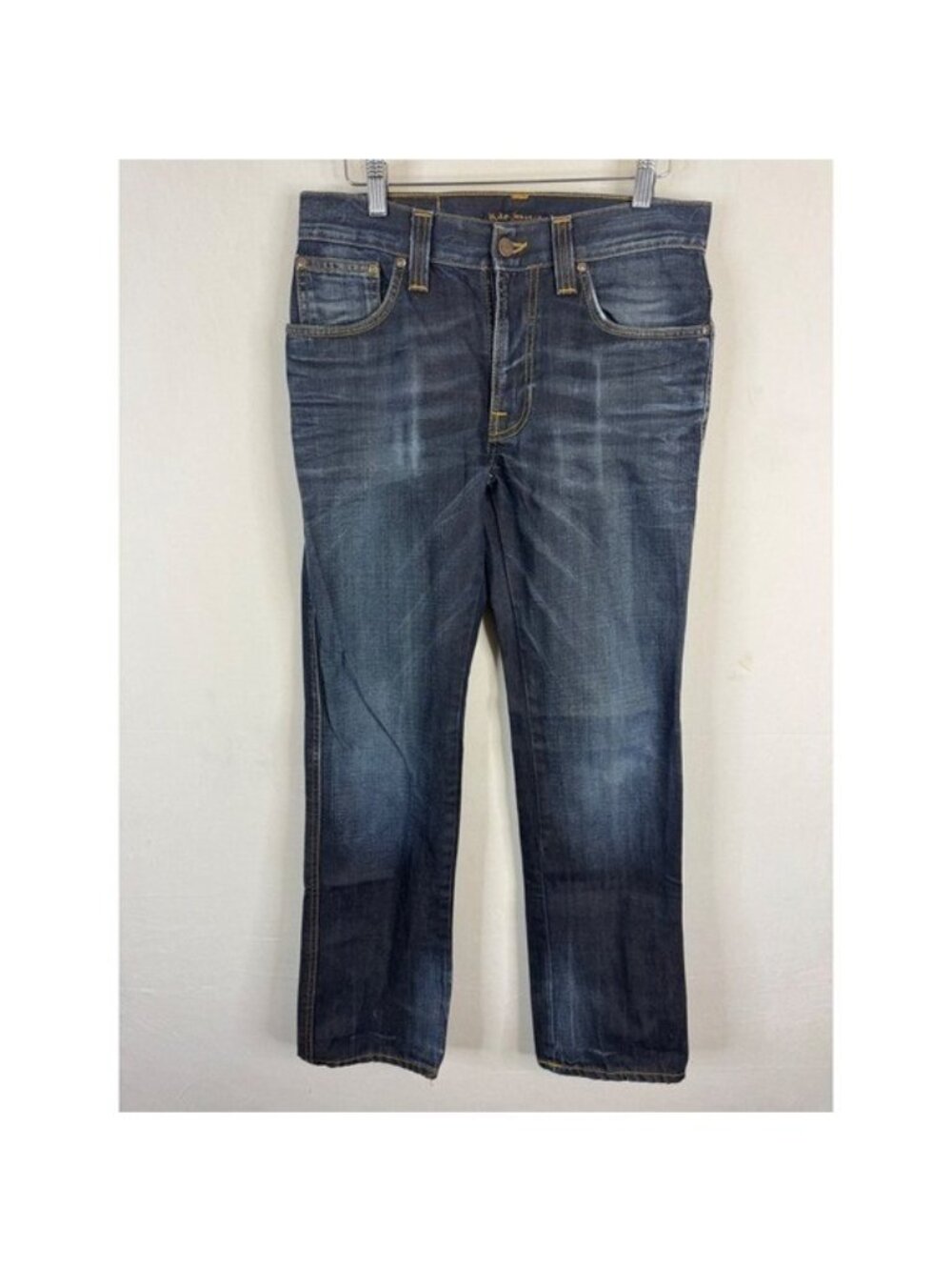 Nudie Jeans Co Slim Jim Org Brown Indigo Straight Leg Jeans 31x32 Made in Italy